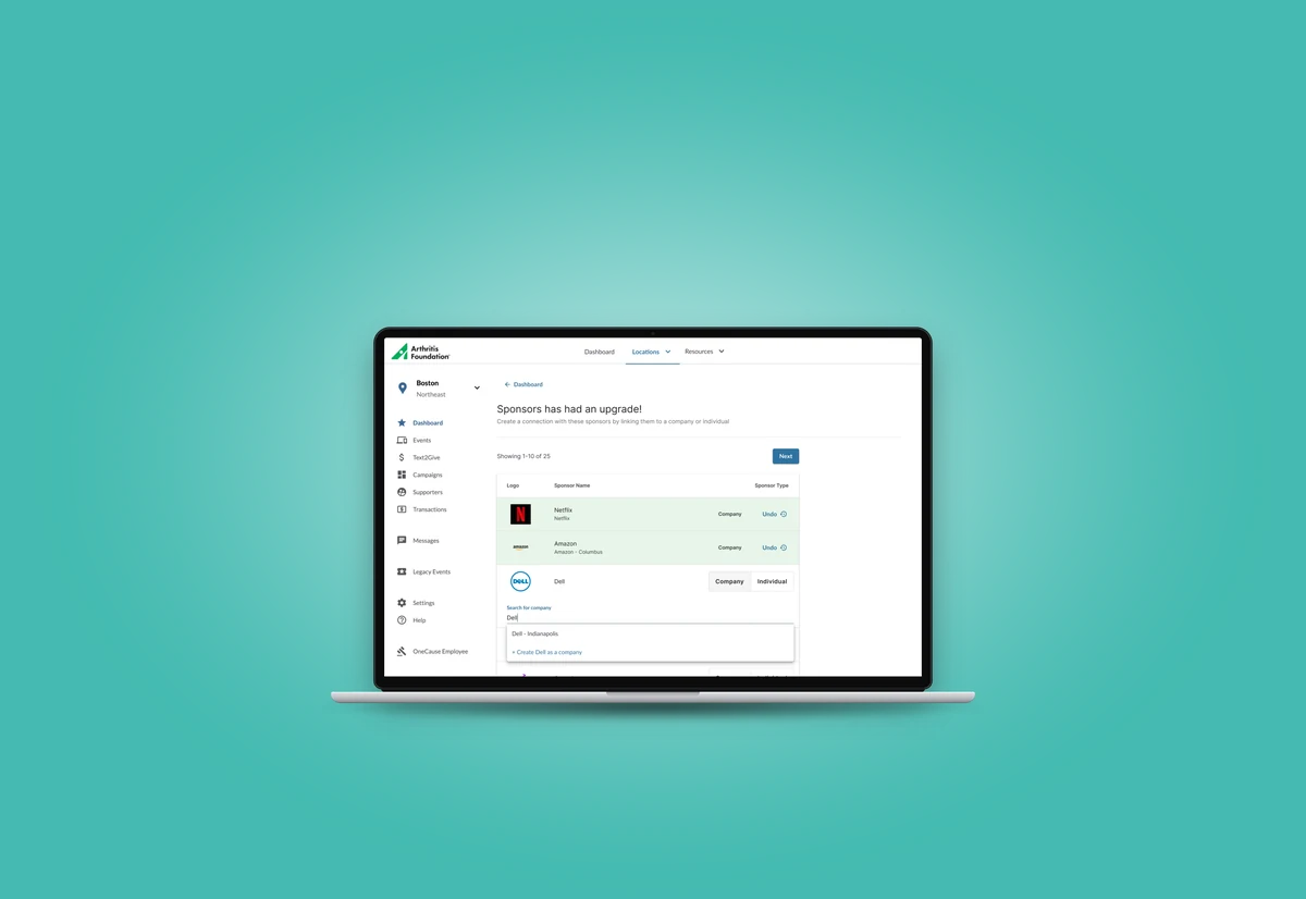 Sponsorship management product visual